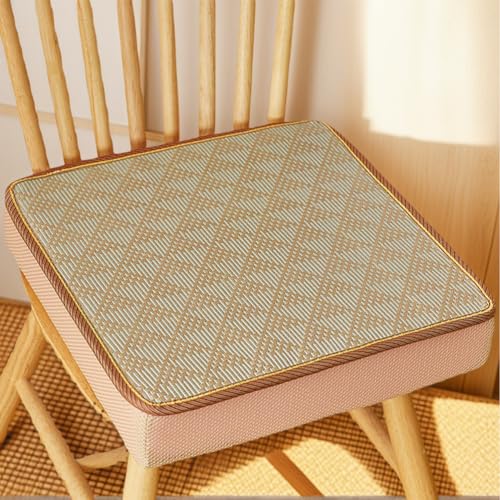 Terrasse Bequeme Sitzkissen Für Drinnen Und Draußen Rattan 50 X 50 cm Große Stuhlkissen Quadratisch rutschfeste Stuhlpolster Garten,H,6 Count(Pack of 1) von HORLSKI