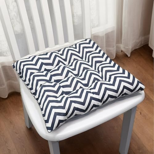 Verdickt Stuhlkissen Für Esszimmerstühle Terrasse 40 X 40 Sitzkissen Wohnzimmer Quadratisch Sitzpolster Für Den Innenbereich Mit Bändern Garten Polyester,N,Set of 6 von HORLSKI