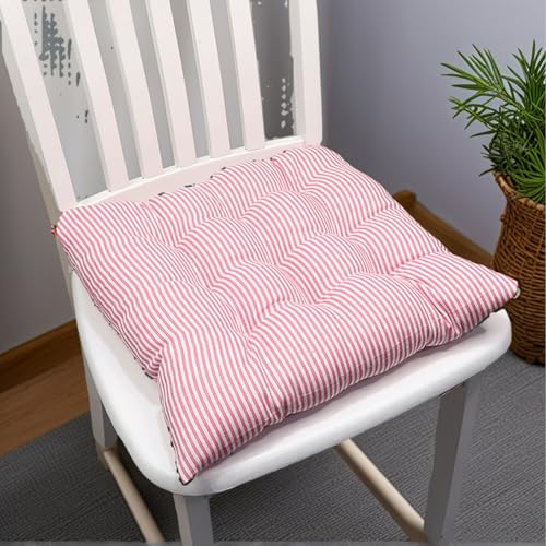 Verdickt Stuhlkissen Für Esszimmerstühle Terrasse 40 X 40 Sitzkissen Wohnzimmer Quadratisch Sitzpolster Für Den Innenbereich Mit Bändern Garten Polyester,Q,Set of 2 von HORLSKI