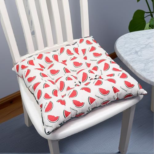 Verdickt Stuhlkissen Für Esszimmerstühle Terrasse 40 X 40 Sitzkissen Wohnzimmer Quadratisch Sitzpolster Für Den Innenbereich Mit Bändern Garten Polyester,U,Set of 2 von HORLSKI