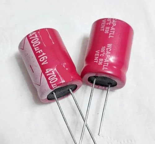 HOROJDTH 2PCS/Lot Red Robe Aluminum Electrolytic Capacitor Amplifier Filtering capacitance 16v4700uf16x25 von HOROJDTH