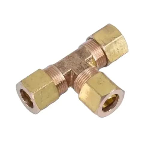 HOROJDTH Fit 3/6" Tube Brass Tee 3 Ways Compression Union Fitting Water Gas Oil Connector HOROJDTH Fit 3/6" Tube Brass Tee 3 Ways Compression Union Fitting Water Gas Oil Connector von HOROJDTH