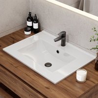 60cm Einbauwaschbecken, Keramik Aufsatzwaschbecken für Unterschrank mit Überlauf - Horow 60cm Einbauwaschbecken, Keramik Aufsatzwaschbecken für Unterschrank mit Überlauf - Horow von HOROW