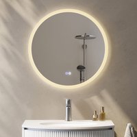 Badspiegel 60 cm Antibeschlag Rund Badezimmerspiegel mit 3 Lichtfarben Helligkeit Einstellbar Memory-Funktion HOROW Badspiegel 60 cm Antibeschlag Rund Badezimmerspiegel mit 3 Lichtfarben Helligkeit Einstellbar Memory-Funktion HOROW von HOROW