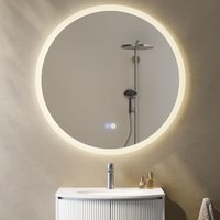 Badspiegel 80 cm Antibeschlag Rund Badezimmerspiegel mit 3 Lichtfarben Helligkeit Einstellbar Memory-Funktion HOROW Badspiegel 80 cm Antibeschlag Rund Badezimmerspiegel mit 3 Lichtfarben Helligkeit Einstellbar Memory-Funktion HOROW von HOROW