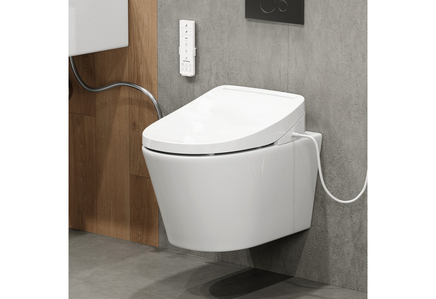 HOROW Dusch-WC Spülrandloses Hänge WC mit Bidet Funktion und Smart Toilettendeckel, wandhangend , Abgang Dusch WC, SET, Nachtlicht, Desodorierung, Trockner, Durchlauferhitzer HOROW Dusch-WC Spülrandloses Hänge WC mit Bidet Funktion und Smart Toilettendeckel, wandhangend , Abgang Dusch WC, SET, Nachtlicht, Desodorierung, Trockner, Durchlauferhitzer von HOROW