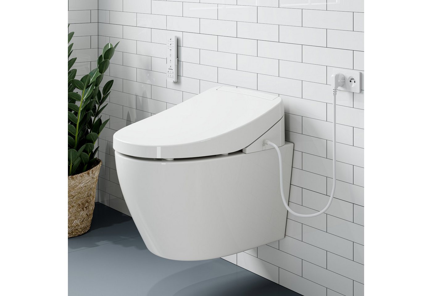HOROW Dusch-WC Spülrandloses Hänge WC mit Bidet Funktion und Smart Toilettendeckel, wandhangend , Abgang Dusch WC, SET, Nachtlicht, Desodorierung, Trockner, Durchlauferhitzer HOROW Dusch-WC Spülrandloses Hänge WC mit Bidet Funktion und Smart Toilettendeckel, wandhangend , Abgang Dusch WC, SET, Nachtlicht, Desodorierung, Trockner, Durchlauferhitzer von HOROW