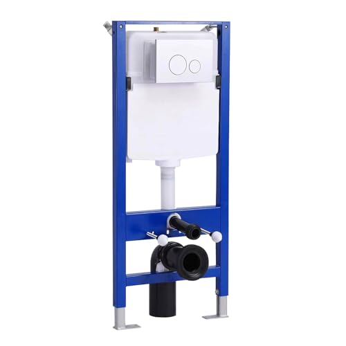 HOROW Vorwandelement Unterputzspülkasten für Wand-WC, inkl. Drückerplatte/Betätigungsplatte mit 2-Mengen-Spültechnik, Stahlkonstruktion, Höhenverstellbar UWT01H, Rund Silber HOROW Vorwandelement Unterputzspülkasten für Wand-WC, inkl. Drückerplatte/Betätigungsplatte mit 2-Mengen-Spültechnik, Stahlkonstruktion, Höhenverstellbar UWT01H, Rund Silber von HOROW