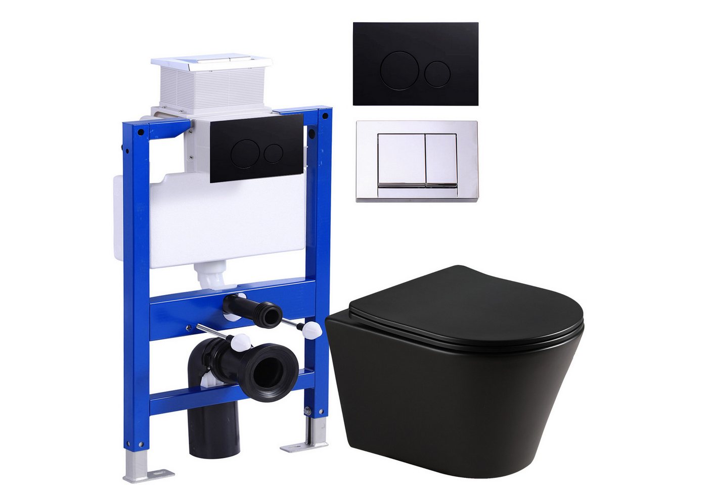 HOROW Vorwandelement WC Toilette Komplettset hänge wc Set Komplett, Hänge WC mit WC Sitz mit Absenkautomatik, Toilette Komplettset, Toilette mit Spülkasten HOROW Vorwandelement WC Toilette Komplettset hänge wc Set Komplett, Hänge WC mit WC Sitz mit Absenkautomatik, Toilette Komplettset, Toilette mit Spülkasten von HOROW