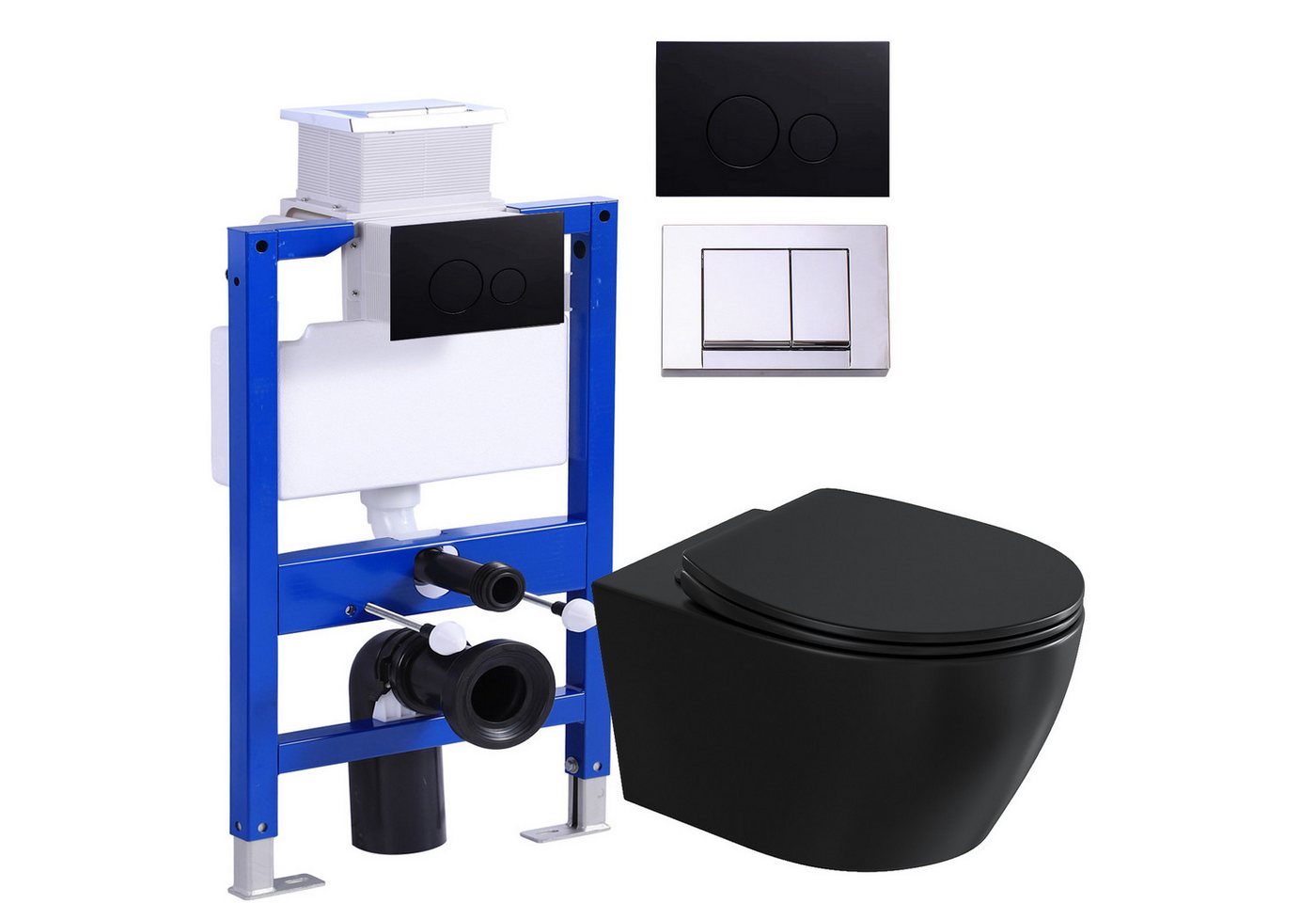 HOROW Vorwandelement WC Toilette Komplettset hänge wc Set Komplett, Hänge WC mit WC Sitz mit Absenkautomatik, Toilette Komplettset, Toilette mit Spülkasten HOROW Vorwandelement WC Toilette Komplettset hänge wc Set Komplett, Hänge WC mit WC Sitz mit Absenkautomatik, Toilette Komplettset, Toilette mit Spülkasten von HOROW
