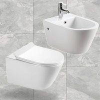 Design Keramik Hänge wc Spülrandlos Wand wc Toilette softclose WC-Sitz abnehmbar von HOROW