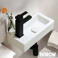 Design Waschtisch Kleines Gäste Wc Handwaschbecken Hahnloch Links Waschbecken 3718cm von HOROW