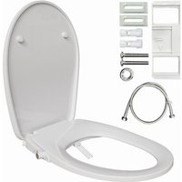 Dusch wc Sitz mit Bidet Funktion, Bidet Aufsatz für Toilette ohne Stromanschluss, Toilettendeckel mit Absenkautomatik, Dusch-WC-Aufsatz mit Zwei von HOROW