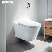 Horow - Spülrandlos Hänge wc aus Keramik - Wand wc mit Abnehmbareren Deckel - Toilette Deckel mit Absenkautomatik - Tiefspül-WC P-Trap 180mm von HOROW