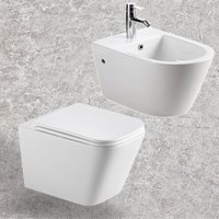 Toilette Wand Hänge wc Keramik Bidet Toilette WC-Sitz Spülrandlo Softclose - Horow von HOROW