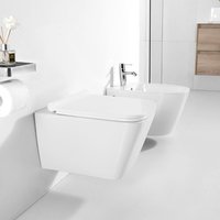 Horow - Toilette Wand Hänge wc Keramik WC-Sitz Spülrandlo Softclose/Bidet Hänge-Bidet von HOROW