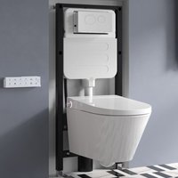 Horow - Komplettset dusch wc Dusche Bidet Hänge Toilette Spülrandlos Weiß Sitzheizung wc von HOROW