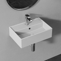 Wandmontage Waschbecken Bad Hänge- oder Aufsatzwaschtisch Weiß Aufsatzwaschbecken mit Hahnloch klein 45x31cm HOROW Wandmontage Waschbecken Bad Hänge- oder Aufsatzwaschtisch Weiß Aufsatzwaschbecken mit Hahnloch klein 45x31cm HOROW von HOROW