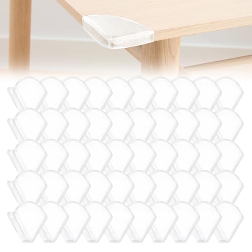 50 Stücke 3cm Kantenschutz Baby Kindersicherheits-Eckenschutz Eckenschutz Schwarz Möbel Ecken Baby Sicherheitsschutzecke für tür-und Fensterecken für Tisch und Möbel weiß (transparent) von HORREX