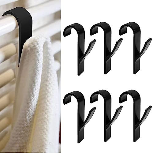 MUYAPAY HORREX 8 Stück Badheizkörper Handtuchhalter, Haken Für Handtuchheizkörper,Elektrischer Handtuchhalter, Wäscheständer Zubehör Zum Aufhängen Von Handtüchern, Badetüchern(Schwarz) von MUYAPAY