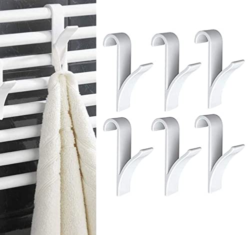 MUYAPAY HORREX 8 Stück Badheizkörper Handtuchhalter, Haken Für Handtuchheizkörper,Elektrischer Handtuchhalter, Wäscheständer Zubehör Zum Aufhängen Von Handtüchern, Badetüchern(Weiß) von MUYAPAY