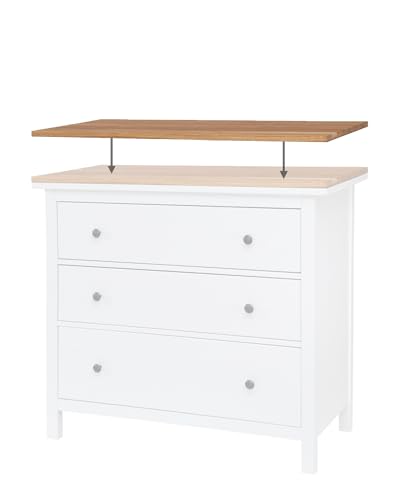 HORST Deckplatte Hemnes – elegante & pflegeleichte Massivholzplatte für das I K E A Hemnes Möbelstück – gefast, geschliffen & FSC-zertifiziert – Eiche geölt, 107,6 x 49,8 cm von HORST