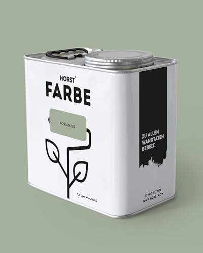 HORST Wandfarbe Koriander grün 2,5 L – ökologische Premium Innenfarbe mit hoher Deckkraft – spritzfrei tropffrei vegan nachhaltig geruchsneutral von HORST