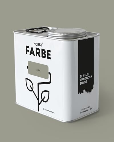 HORST Wandfarbe Salbei grün 2,5 L – ökologische Premium Innenfarbe mit hoher Deckkraft – spritzfrei tropffrei vegan nachhaltig geruchsneutral von HORST