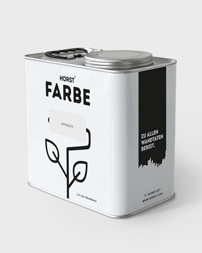 HORST Wandfarbe Apfelblüte Weiß 2,5 L – ökologische Premium Innenfarbe mit hoher Deckkraft – spritzfrei tropffrei vegan nachhaltig geruchsneutral von HORST