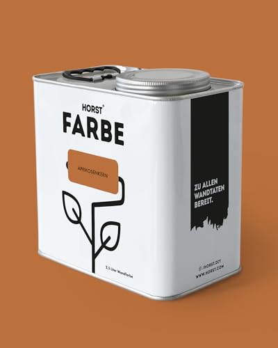 HORST Wandfarbe Aprikosenkern Orange 2,5 L – ökologische Premium Innenfarbe mit hoher Deckkraft – spritzfrei tropffrei vegan nachhaltig geruchsneutral von HORST