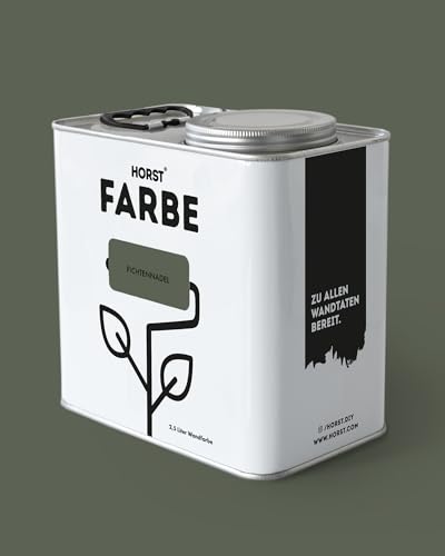 HORST Wandfarbe Fichtennadel grün 10 L – ökologische Premium Innenfarbe mit hoher Deckkraft – spritzfrei tropffrei vegan nachhaltig geruchsneutral von HORST