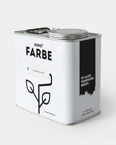 HORST Wandfarbe Gänseblümchen Weiß 2,5 L – ökologische Premium Innenfarbe mit hoher Deckkraft – spritzfrei tropffrei vegan nachhaltig geruchsneutral von HORST