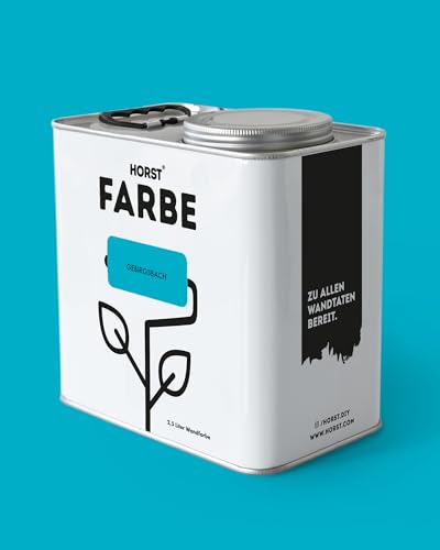 HORST Wandfarbe Gebirgsbach blau 2,5 L – ökologische Premium Innenfarbe mit hoher Deckkraft – spritzfrei tropffrei vegan nachhaltig geruchsneutral von HORST