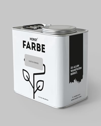 HORST Wandfarbe Gletscherkies Grau 2,5 L – ökologische Premium Innenfarbe mit hoher Deckkraft – spritzfrei tropffrei vegan nachhaltig geruchsneutral von HORST