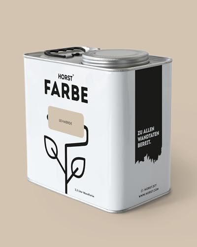 HORST Wandfarbe Lehmerde beige 5 L – ökologische Premium Innenfarbe mit hoher Deckkraft – spritzfrei tropffrei vegan nachhaltig geruchsneutral von HORST