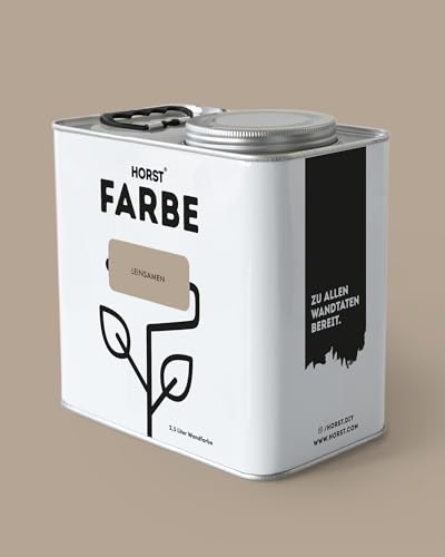 HORST Wandfarbe Leinsamen beige 5 L – ökologische Premium Innenfarbe mit hoher Deckkraft – spritzfrei tropffrei vegan nachhaltig geruchsneutral von HORST