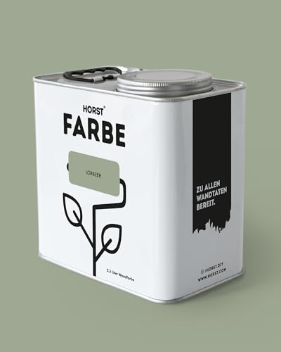 HORST Wandfarbe Lorbeer Grün 10l - ökologische Premium Innenfarbe mit hoher Deckkraft - spritzfrei tropffrei vegan nachhaltig geruchsneutral von HORST