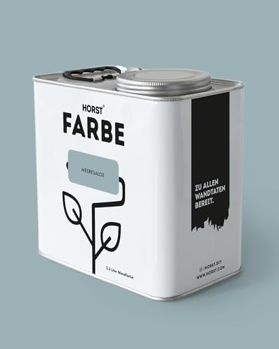 HORST Wandfarbe Meeresalge blau 5 L – ökologische Premium Innenfarbe mit hoher Deckkraft – spritzfrei tropffrei vegan nachhaltig geruchsneutral von HORST