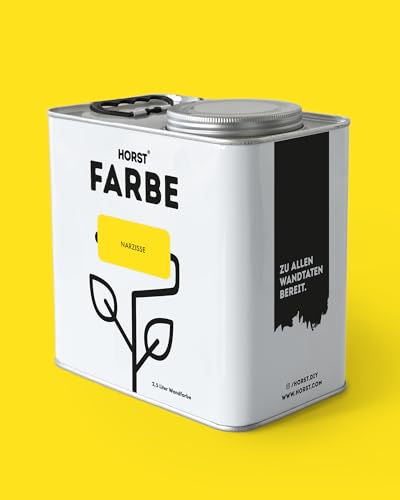 HORST Wandfarbe Narzisse Gelb 2,5 L – ökologische Premium Innenfarbe mit hoher Deckkraft – spritzfrei tropffrei vegan nachhaltig geruchsneutral von HORST