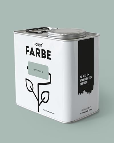 HORST Wandfarbe Pfefferminze grün 5 L – ökologische Premium Innenfarbe mit hoher Deckkraft – spritzfrei tropffrei vegan nachhaltig geruchsneutral von HORST