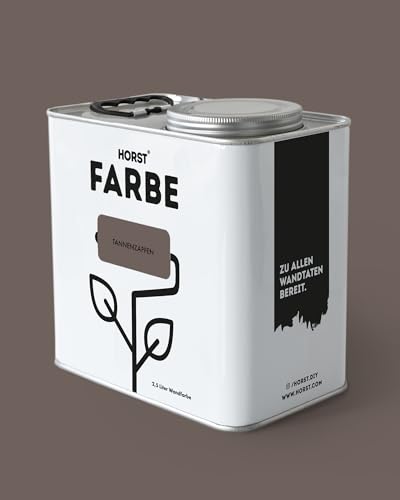 HORST Wandfarbe Tannenzapfen Braun 2,5 L – ökologische Premium Innenfarbe mit hoher Deckkraft – spritzfrei tropffrei vegan nachhaltig geruchsneutral von HORST