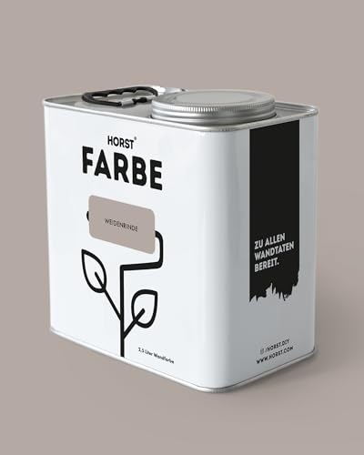 HORST Wandfarbe Weidenrinde braun 2,5 L – ökologische Premium Innenfarbe mit hoher Deckkraft – spritzfrei tropffrei vegan nachhaltig geruchsneutral von HORST