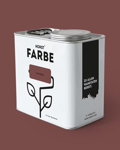 HORST Wandfarbe Weinrebe Rot 2,5 L – ökologische Premium Innenfarbe mit hoher Deckkraft – spritzfrei tropffrei vegan nachhaltig geruchsneutral von HORST