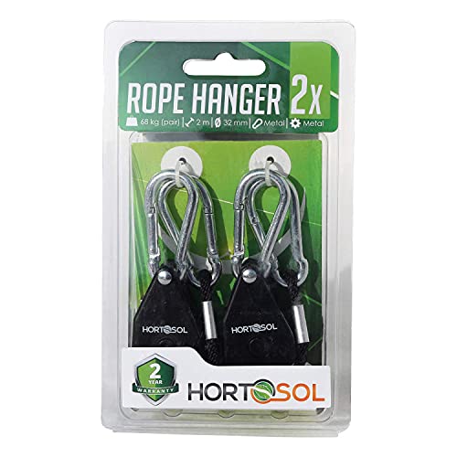 HORTOSOL Seilzug Lampen Aufhänger 1/8' Metall Karabiner 68kg 2m von HORTOSOL