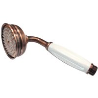 Retro-Handbrause mit Porzellangriff in Altkupferoptik. von HORUS