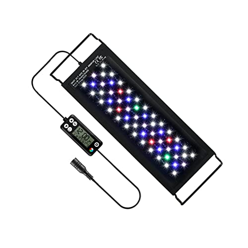 14W LED Aquarienbeleuchtung, 30cm Aquariumlicht mit Ausziehbarer Halterung, Einstellbarer Timer Einstellbare Helligkeit Aquarium Lampe Verwendet für 30-45cm Aquarien Süßwassertanks von HORXFLIG