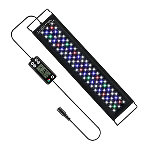 18W LED Aquarienbeleuchtung, 45cm Aquariumlicht mit Ausziehbarer Halterung, Einstellbarer Timer Einstellbare Helligkeit Aquarium Lampe Verwendet für 45-60cm Aquarien Süßwassertanks von HORXFLIG