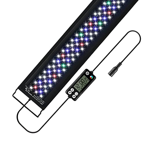 LED Aquarienbeleuchtung, 42W 120cm Aquariumlicht mit Verstellbarer Halterung Aquarium LED Beleuchtung für 121-137cm Süßwasser-Aquarien, Einstellbare Zeitschaltung Einstellbare Helligkeit von HORXFLIG