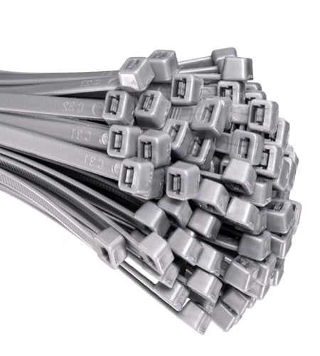 HORZEFIX Kabelbinder 100 Stück grau lang stabil uv beständig Universalbinder 2,5/3,6/4,8/7,6 breit von HORZEFIX