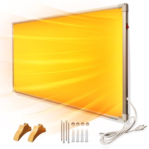 Infrarotheizung 530W, 2 IN 1 Standgerät & Wandmontage Infrarot Heizstrahler Heizpaneel, Leise Elektroheizung Infrarot,Infrarot Heizung mit Thermostat für Haushalt von HOSAUNA